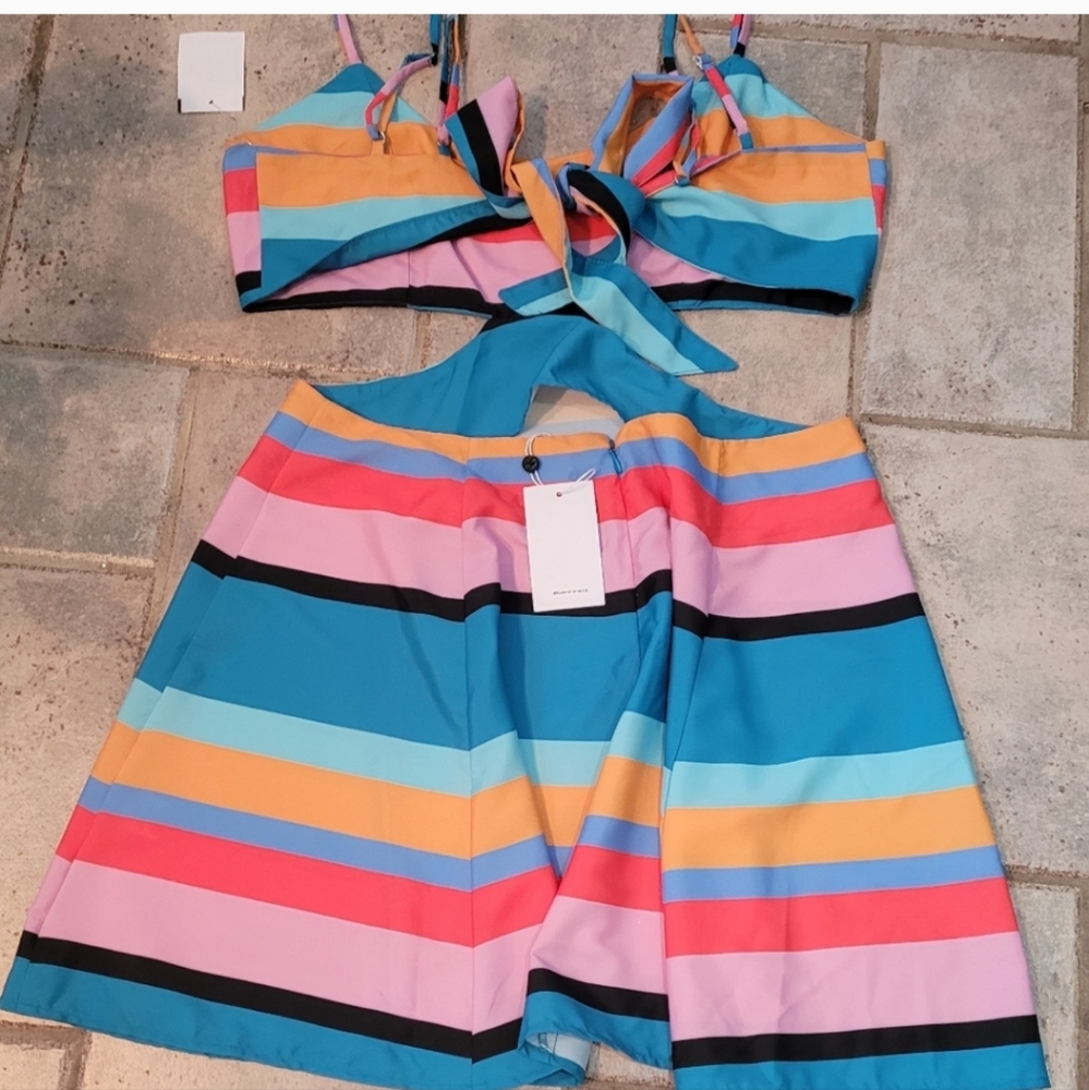 Lovers + Friends Alexandra Striped Mini Dress L NWT - Picture 11 of 13